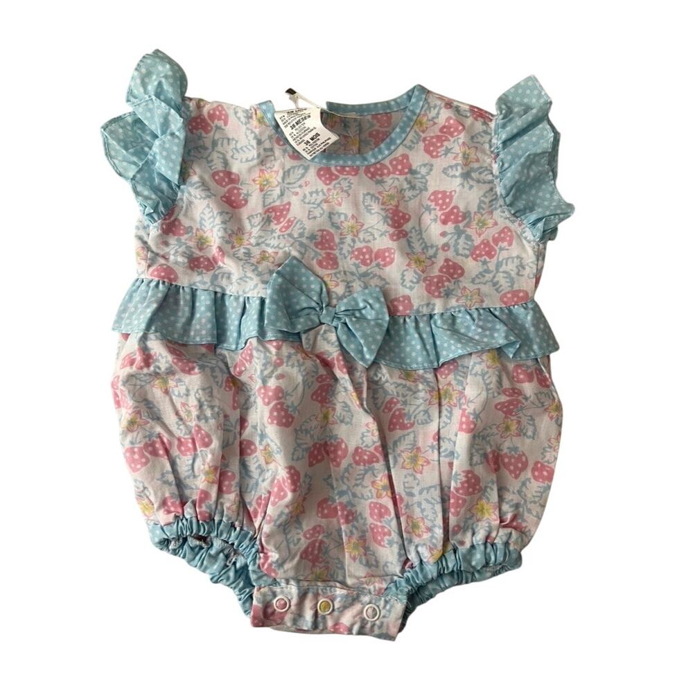 Vintage Cuties by Judy floral One Piece Romper baby‎ Girl 3/6 Months New Ruffles